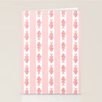 Coastal Fish Stripes Contemporary Cottage Pattern in Pastel Pink and White Stationery Card Gallery Image 2