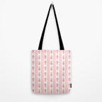 Coastal Fish Stripes Contemporary Cottage Pattern in Pastel Pink and White Tote Bag Gallery Image 2