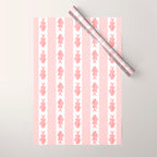 Coastal Fish Stripes Contemporary Cottage Pattern in Pastel Pink and White Wrapping Paper Gallery Image 1