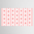 Coastal Fish Stripes Contemporary Cottage Pattern in Pastel Pink and White Tablecloth Gallery Image 2