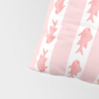 Coastal Fish Stripes Contemporary Cottage Pattern in Pastel Pink and White Pillow Sham Gallery Image 4