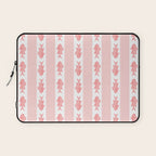 Coastal Fish Stripes Contemporary Cottage Pattern in Pastel Pink and White Laptop Sleeve Gallery Image 1