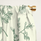 Toile de Jouy Wild Roses & Butterflies Forest Green Floral Window Curtain Gallery Image 2