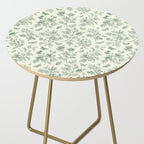 Toile de Jouy Wild Roses & Butterflies Forest Green Floral Side Table Gallery Image 2