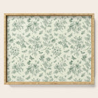 Toile de Jouy Wild Roses & Butterflies Forest Green Floral Serving Tray Gallery Image 1