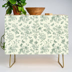 Toile de Jouy Wild Roses & Butterflies Forest Green Floral Credenza Gallery Image 1