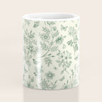 Toile de Jouy Wild Roses & Butterflies Forest Green Floral Coffee Mug Gallery Image 4