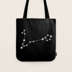 Pisces Zodiac Star Constellation Line Art Black Tote Bag Gallery Image 1