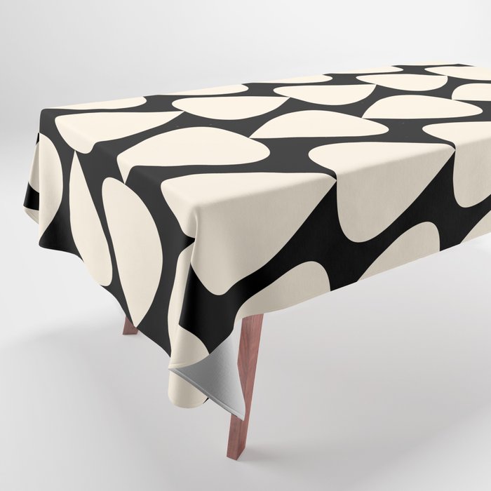 Plectrum Pattern in Almond Cream and Black Tablecloth Gallery Image 1