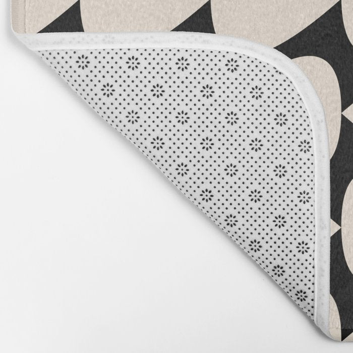 Plectrum Pattern in Almond Cream and Black Bath Mat Gallery Image 2