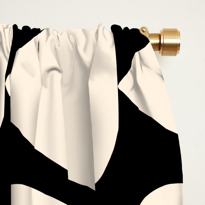 Plectrum Pattern in Almond Cream and Black Window Curtain Gallery Image 2