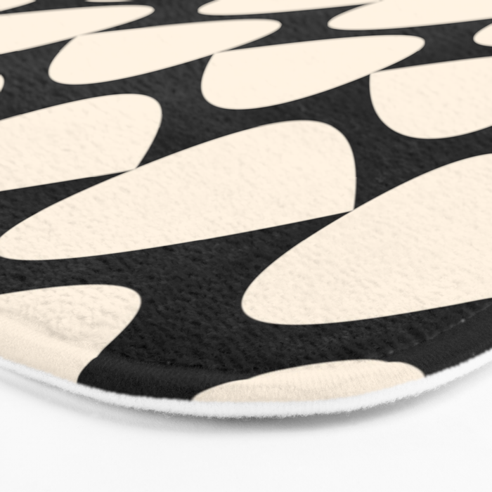 Plectrum Pattern in Almond Cream and Black Bath Mat Gallery Image 3