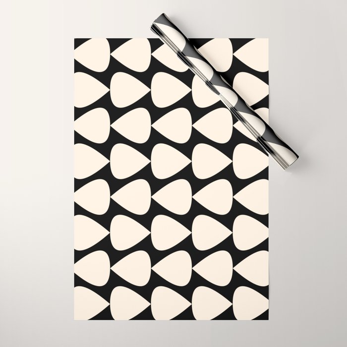 Plectrum Pattern in Almond Cream and Black Wrapping Paper Gallery Image 1
