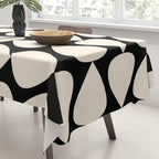 Plectrum Pattern in Almond Cream and Black Tablecloth Gallery Image 3
