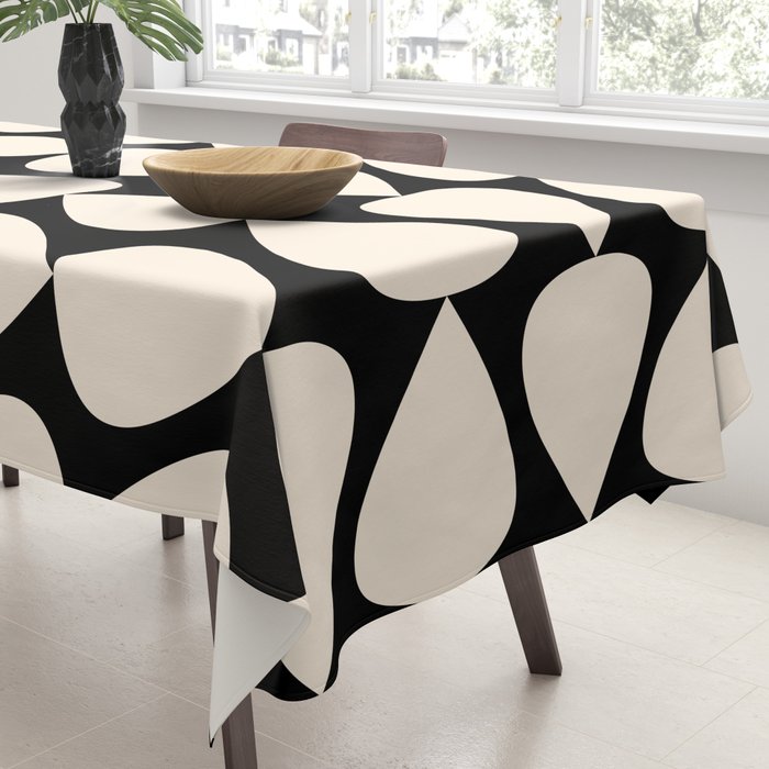 Plectrum Pattern in Almond Cream and Black Tablecloth Gallery Image 3