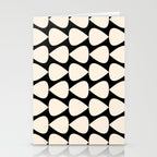 Plectrum Pattern in Almond Cream and Black Stationery Card Gallery Image 2