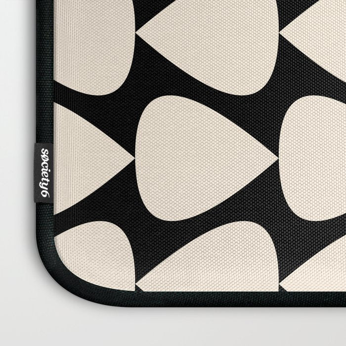 Plectrum Pattern in Almond Cream and Black Laptop Sleeve Gallery Image 3