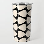 Plectrum Pattern in Almond Cream and Black Travel Mug Gallery Image 1