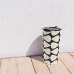 Plectrum Pattern in Almond Cream and Black Travel Mug Gallery Image 4