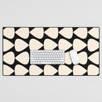 Plectrum Pattern in Almond Cream and Black Desk Mat Gallery Image 1
