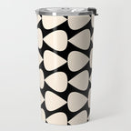 Plectrum Pattern in Almond Cream and Black Travel Mug Gallery Image 2