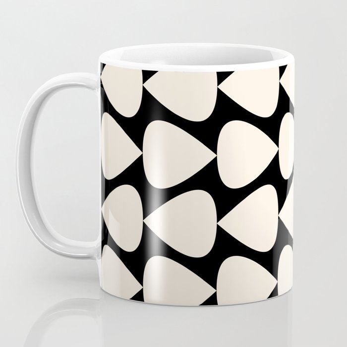 Plectrum Pattern in Almond Cream and Black Coffee Mug Gallery Image 3