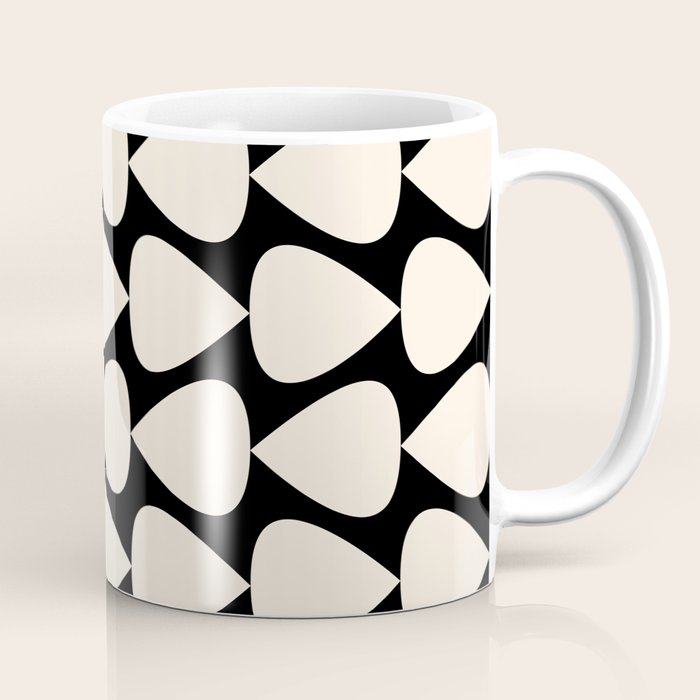 Plectrum Pattern in Almond Cream and Black Coffee Mug Gallery Image 1