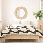 Plectrum Pattern in Almond Cream and Black Duvet Cover Gallery Image 3