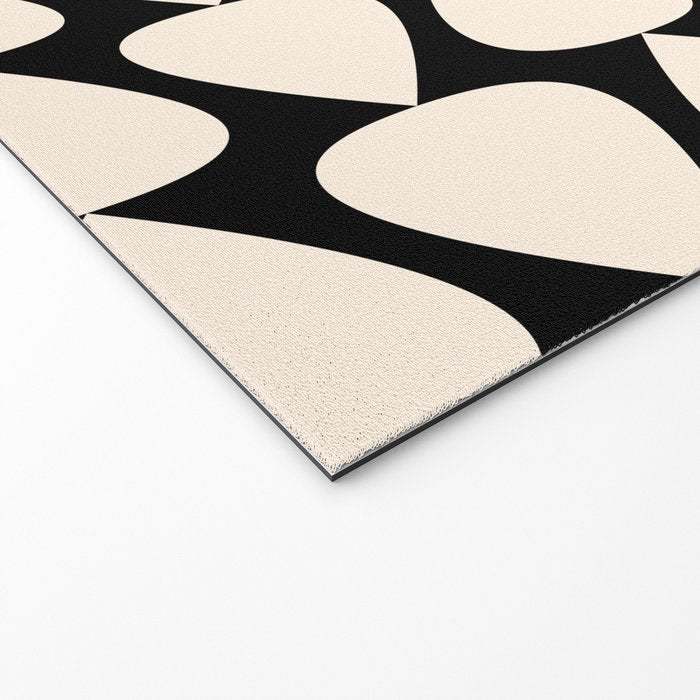 Plectrum Pattern in Almond Cream and Black Welcome Mat Gallery Image 2