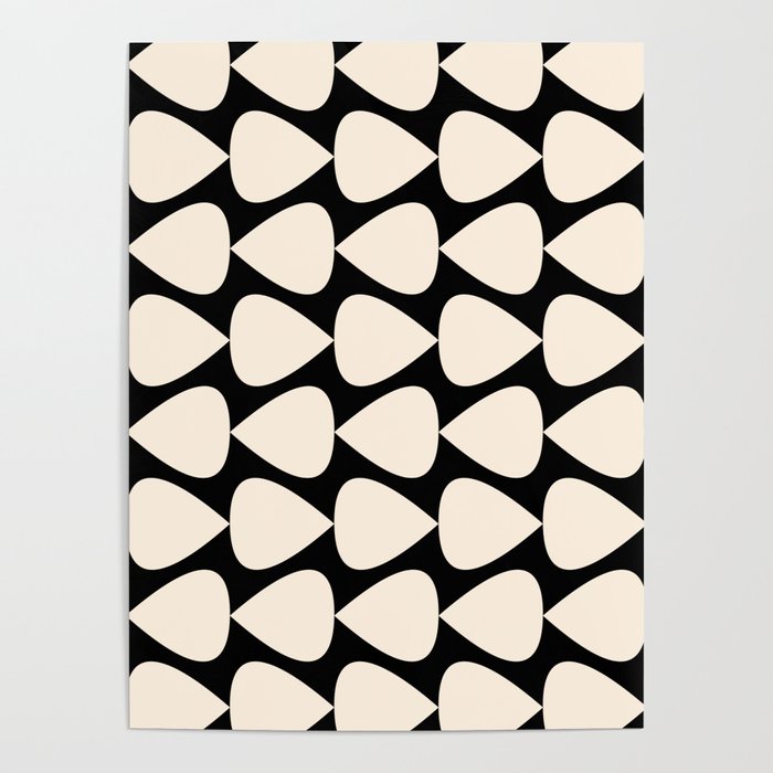 Plectrum Pattern in Almond Cream and Black Poster Gallery Image 1