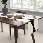 Plectrum Pattern in Almond Cream and Black Table Runner Gallery Image 2