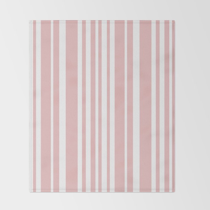 Classic Stripes XXIX - Blush Pink Throw Blanket Gallery Image 2
