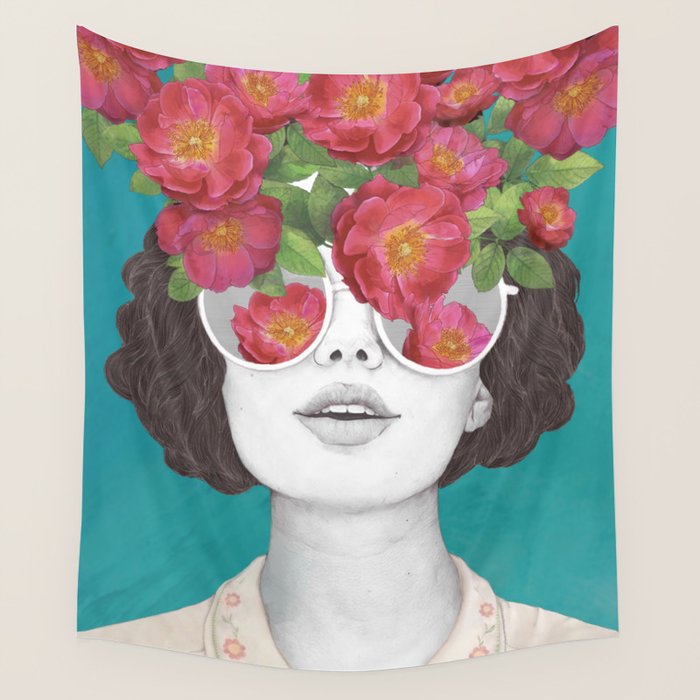 The optimist // rose tinted glasses Wall Tapestry Gallery Image 4