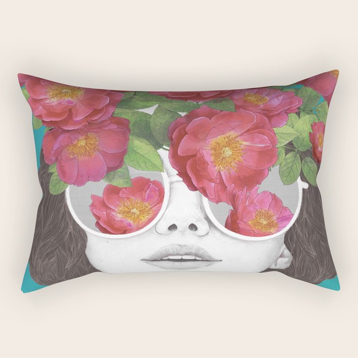 The optimist // rose tinted glasses Rectangular Pillow Gallery Image 1