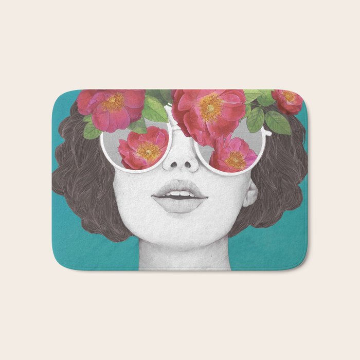 The optimist // rose tinted glasses Bath Mat Gallery Image 1