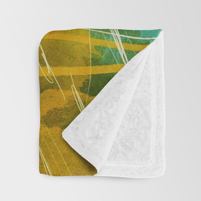 summer landscape 2 triptych abstract art Throw Blanket Gallery Image 3