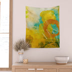 summer landscape 2 triptych abstract art Wall Tapestry Gallery Image 2