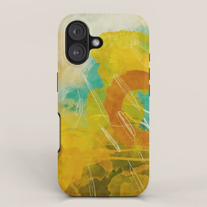 summer landscape 2 triptych abstract art iPhone Case Gallery Image 1