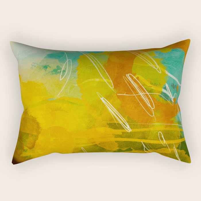 summer landscape 2 triptych abstract art Rectangular Pillow Gallery Image 1