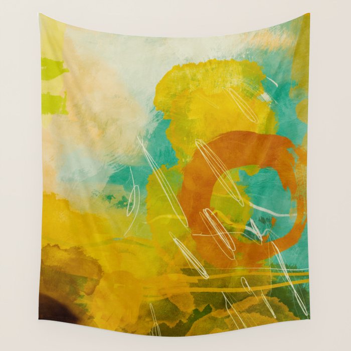 summer landscape 2 triptych abstract art Wall Tapestry Gallery Image 4