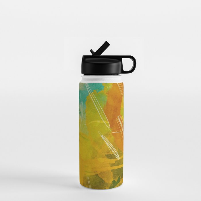 summer landscape 2 triptych abstract art Water Bottle Gallery Image 1