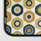 Buttons. Cute Geometric Pattern in Mustard Yellows, Blue, and Taupe on White Laptop Sleeve Gallery Image 3