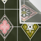 Talavera Mexican Tile - Blush & Sage Palette Wall Tapestry Gallery Image 3