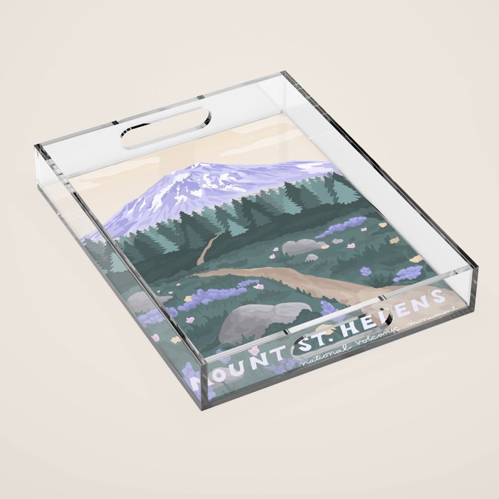 Mount St Helens Volcanic National Monument, Washington Mountains, National Parks Pacific Northwest Acrylic Tray Gallery Image 1