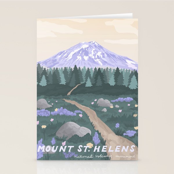 Mount St Helens Volcanic National Monument, Washington Mountains, National Parks Pacific Northwest Stationery Card Gallery Image 2