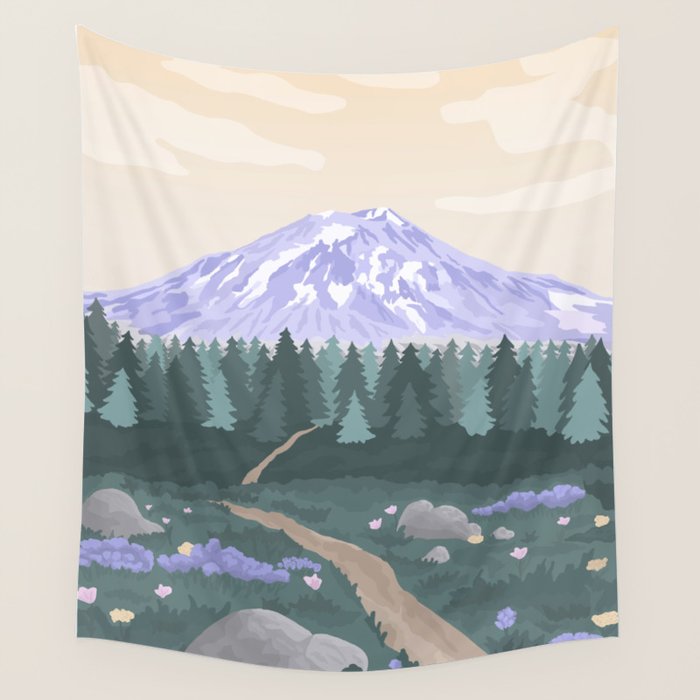Mount St Helens Volcanic National Monument, Washington Mountains, National Parks Pacific Northwest Wall Tapestry Gallery Image 1