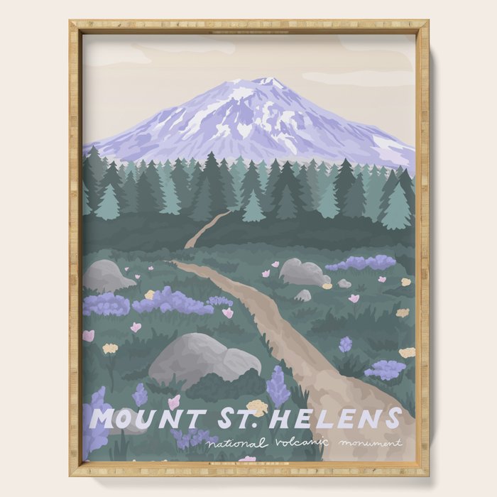 Mount St Helens Volcanic National Monument, Washington Mountains, National Parks Pacific Northwest Serving Tray Gallery Image 1