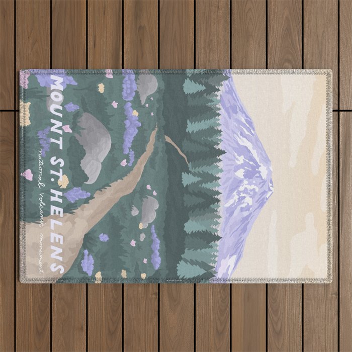 Mount St Helens Volcanic National Monument, Washington Mountains, National Parks Pacific Northwest Outdoor Rug Gallery Image 1