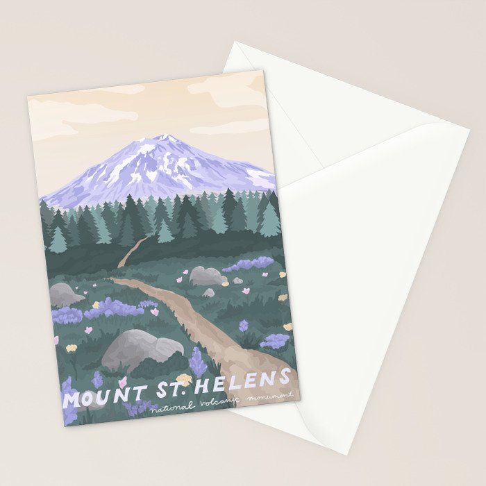 Mount St Helens Volcanic National Monument, Washington Mountains, National Parks Pacific Northwest Stationery Card Gallery Image 2