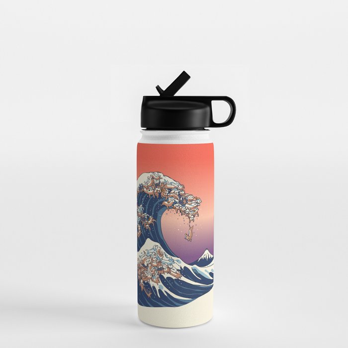 The Great Wave of Dachshunds Water Bottle Gallery Image 1